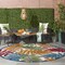 Homeroots 8 ft. Round Multi Color Leaves Indoor & Outdoor Area Rug 384948 - alternate 5